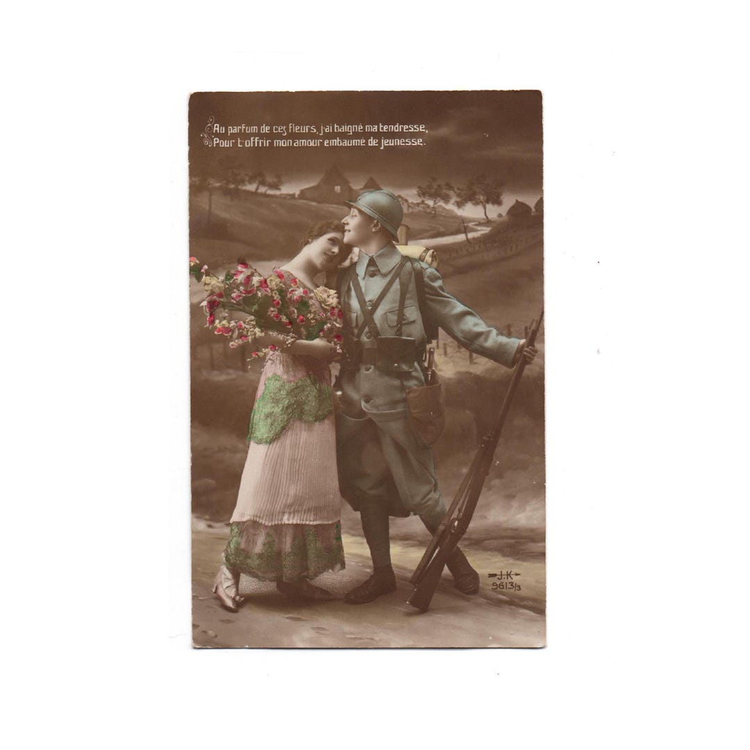 Vintage French WW1 Colorized Postcard, Collectible 14-18 Military ...