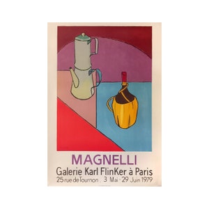 Collector&#39;s Original Poster of Magnelli&#39;s Painting Exhibition in Paris in 1979