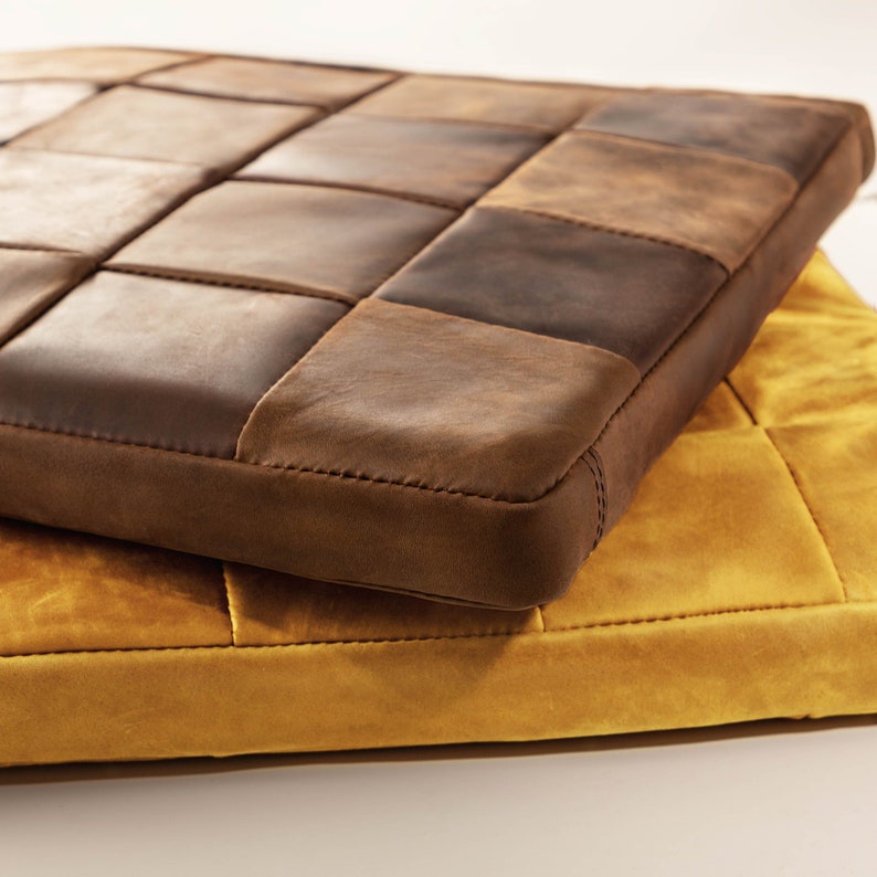Square leather chair pad, square cushion pad, seat cushion dining stool bench, square chair cushion, custom cushion for bench image 9
