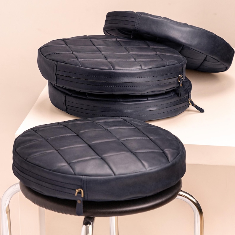 Square leather chair pad, square cushion pad, seat cushion dining stool bench, square chair cushion, custom cushion for bench image 13