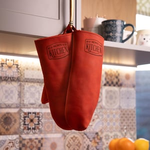 Colorful oven mitts for Kitchen, Cooking gloves, Kitchen mittens, Protective cooking gloves, Gift for Her