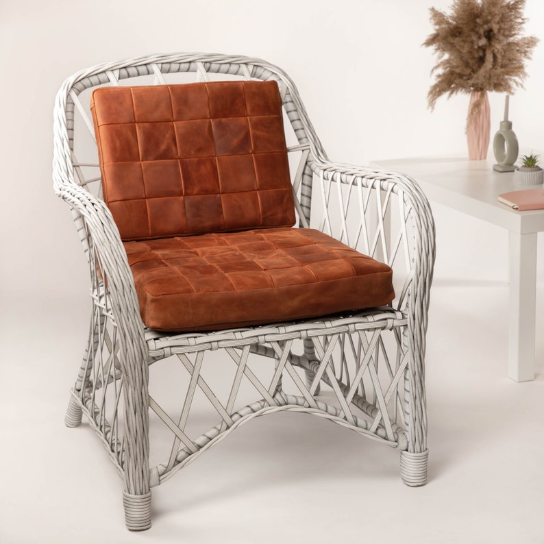Square leather chair pad, square cushion pad, seat cushion dining stool bench, square chair cushion, custom cushion for bench image 3