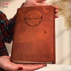 Personalized Leather Notebook, Refillable journal, Custom Engraving Leather Notebook
