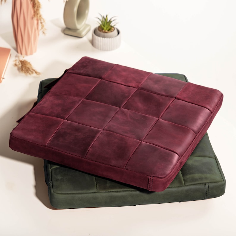 Square leather chair pad, square cushion pad, seat cushion dining stool bench, square chair cushion, custom cushion for bench image 12