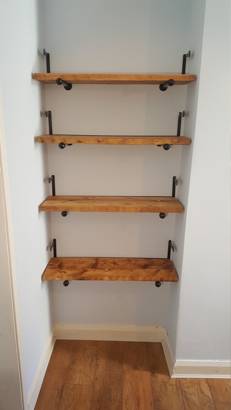 Alcove Shelves Reclaimed Wood Floating Brackets Bookends Etsy