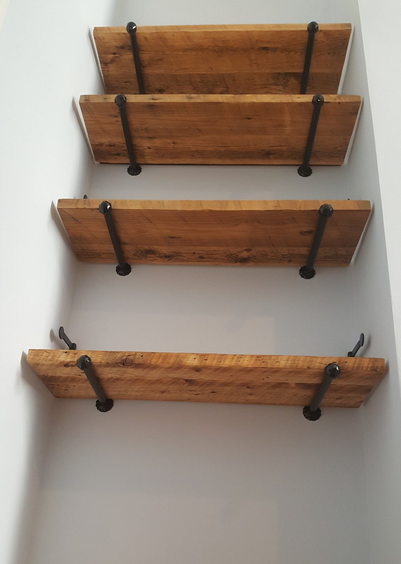 Alcove Shelves Reclaimed Wood Floating Brackets Bookends Etsy