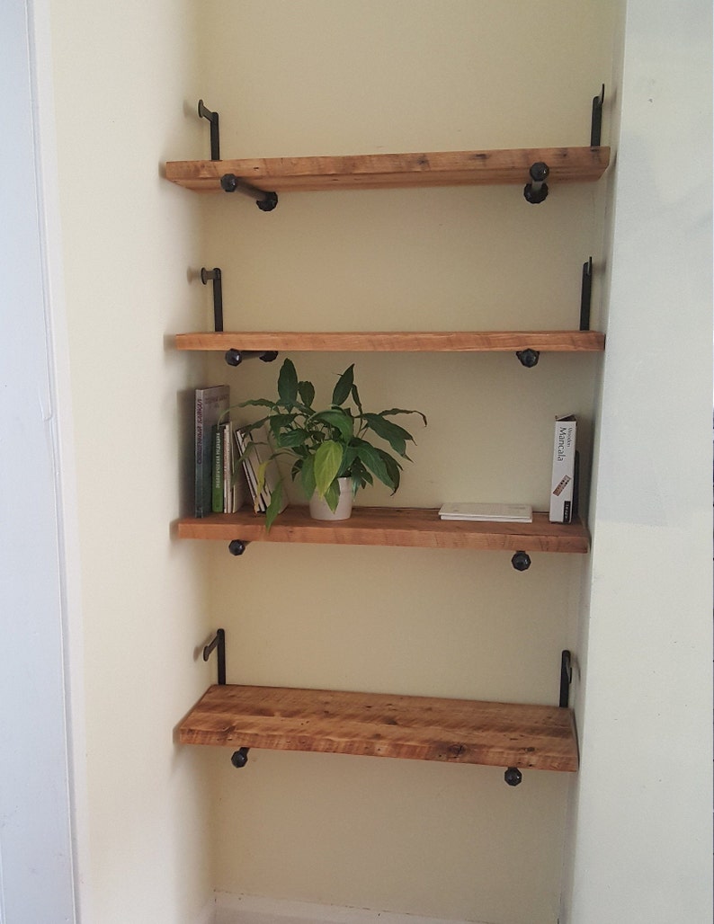 Alcove Shelves Reclaimed Wood Floating Brackets Bookends Etsy