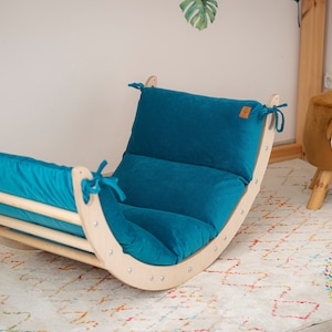 Montessori Climbing Arch Rocker with Pillow: Toddler Climbing Gym