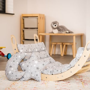 Arch with pillow: Climbing Arch Rocker, Climbing Triangle, Wooden indoor Playground, Wooden baby gym, birthday gift image 1