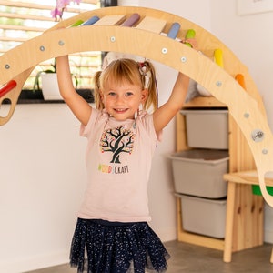 Arch with pillow: Climbing Arch Rocker, Climbing Triangle, Wooden indoor Playground, Wooden baby gym, birthday gift image 5