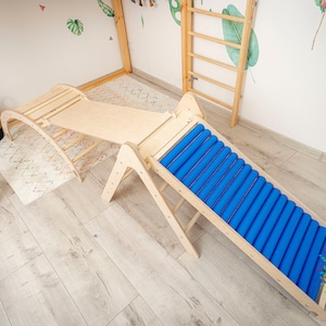 Montessori Indoor playground for kids, Piklers Triangle, Arch Pillow, Rocker Ramp, Climbing toys, Toddler Indoor slide, Activity baby gym