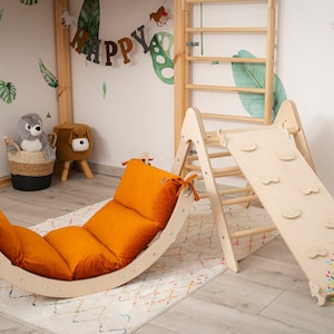 Toddler Climbing Triangle Set Montessori Furniture Climbing Frame Baby Climbing Gym Kletterdreieck Kletterbogen Klettergerüst Indoor