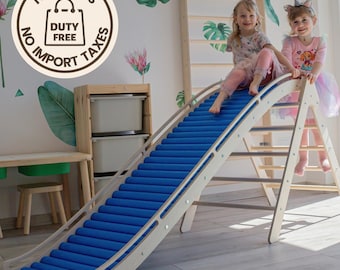 Rolling slide with Climbing Triangle, Indoor outdoor playground montessori baby gift for toddler