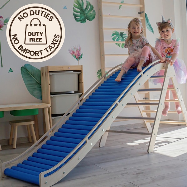 Rolling slide with Climbing Triangle, Indoor outdoor playground montessori baby gift for toddler