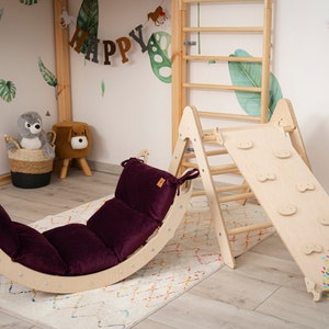 Toddler Climbing Set Climbing Gym for Kids Montessori Climber Furniture Climbing Frame Kletterdreieck Kletterbogen Klettergerüst Indoor