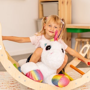 Arch with pillow: Climbing Arch Rocker, Climbing Triangle, Wooden indoor Playground, Wooden baby gym, birthday gift image 9