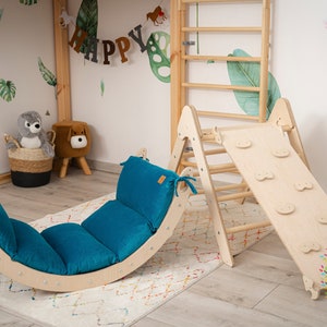 Montessori Climbing Arch with Pillow: Rocker, Ramp, Slide, Triangle Set