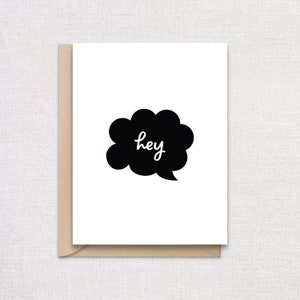 HEY Greeting Card - Minimalist Greeting Card
