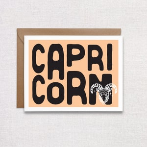 Carte d’anniversaire du zodiaque Capricorne. Carte de vœux astrologie Joyeux anniversaire