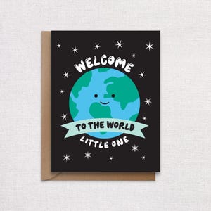 Nieuwe babywenskaart. Welkom bij de World Baby Card. Leuke babyshowerkaart.