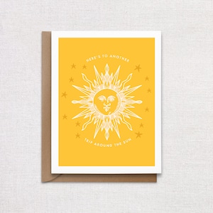 Here&#39;s To Another Trip Around The Sun - Celestial Birthday Card
