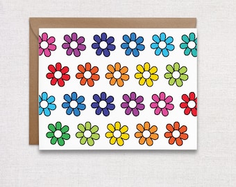 Tarjetas de felicitación de los años 90 con el tema Flower Power / Vibraciones de principios de los 2000 Happy Mail