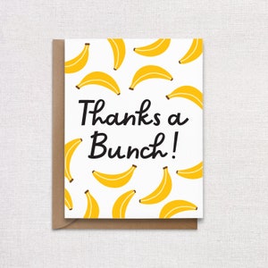 Merci une carte banane Bunch. Carte de remerciement