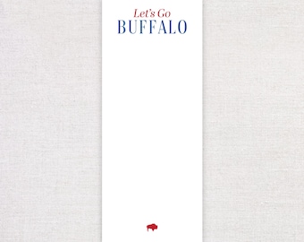 Let's Go Buffalo, NY Notepad. Buffalo Stationery Gift.