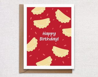 Pierogi Birthday Greeting Card. Pierogi Birthday. Blank Inside.