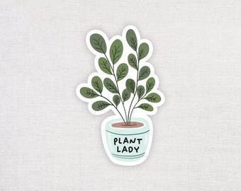 Plant Lady Eco-Friendly Sticker. Sustainable Water Bottle and Laptop Sticker. Plant Lover Gift.