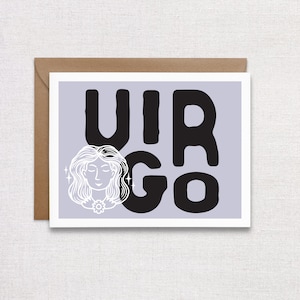 Carte d'anniversaire du zodiaque Vierge. Carte de voeux astrologie joyeux anniversaire