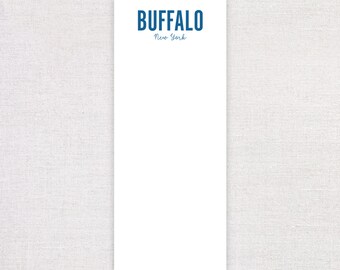 Blue Buffalo, NY Notepad. Buffalo Stationery Gift.