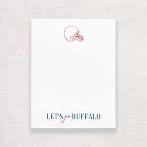Let&#39;s Go Buffalo Football Notepad. Buffalo Stationery Gift.