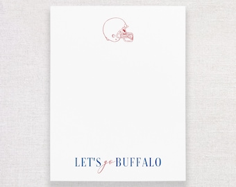 Let's Go Buffalo Football Notepad. Buffalo Stationery Gift.