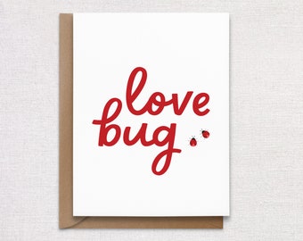 Love Bug Ladybug Grußkarte - Valentinstagskarte