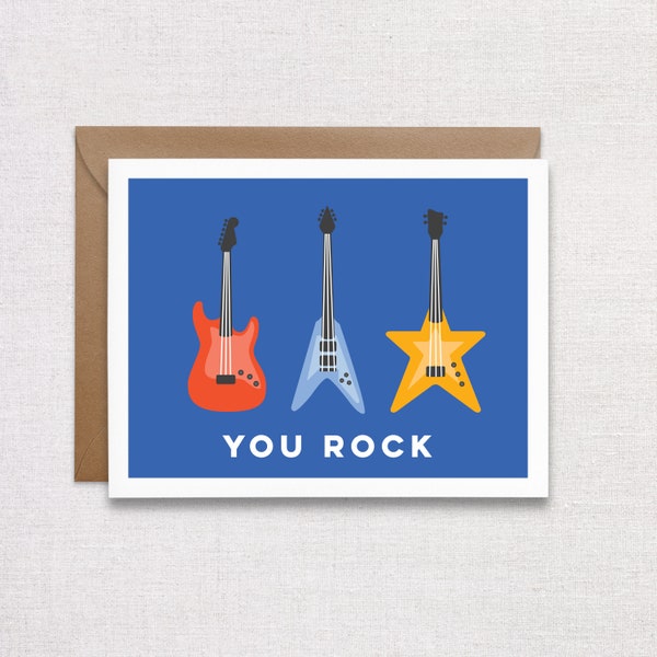 You Rock Guitar Greeting Card