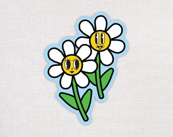Daisy Eco-Friendly Sticker. Sustainable Water Bottle and Laptop Sticker.