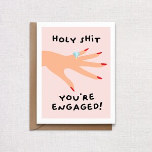 Just Engaged Congratulations Greeting Card. Newly Engaged Card.
