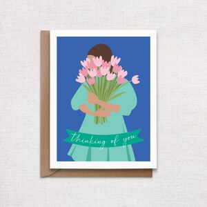 Thinking of You Floral Bouquet Greeting Card image 1