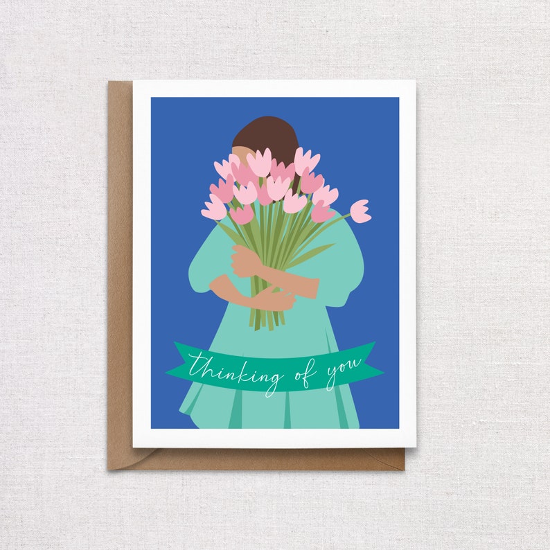 Thinking of You Floral Bouquet Greeting Card image 1