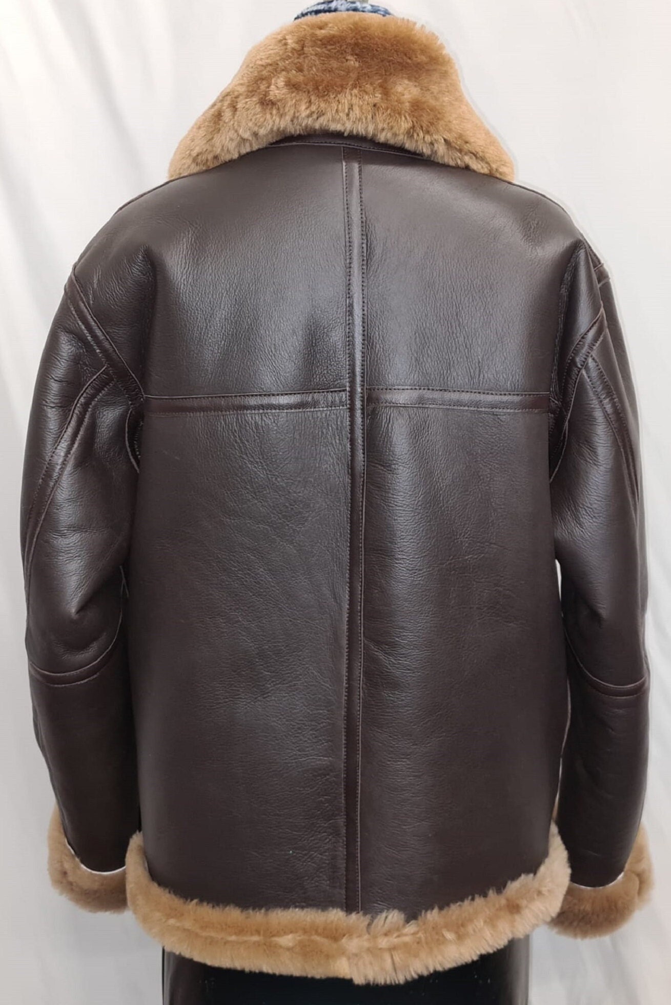 Authentic British Handmade Sheepskin Leather Pilot Jacket - Etsy