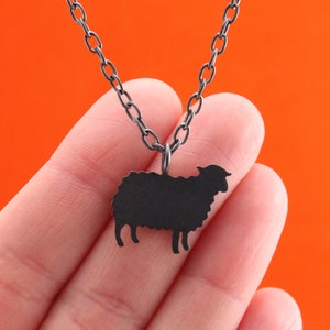 Black Sheep handcrafted necklace Silver Farm jewelry Natural pendant animal jewelry Gift for farmer Cottage core jewelry