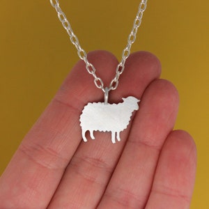 Sheep necklace silver Farm jewelry animal necklace cottage core jewelry gift for cottage lover gift for farmer gift for sheep lover