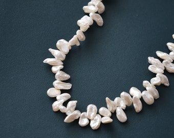 Seltene Feder Perlenkette, Flügel Perlenkette, natürliche barocke Perlenkette, Alltagsschmuck, Geschenk für sie