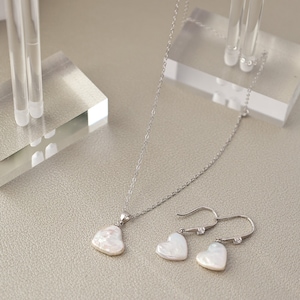 Handmade Heart Shaped Pearl Set/unique Bridal Jewelry Set/ Valentine's