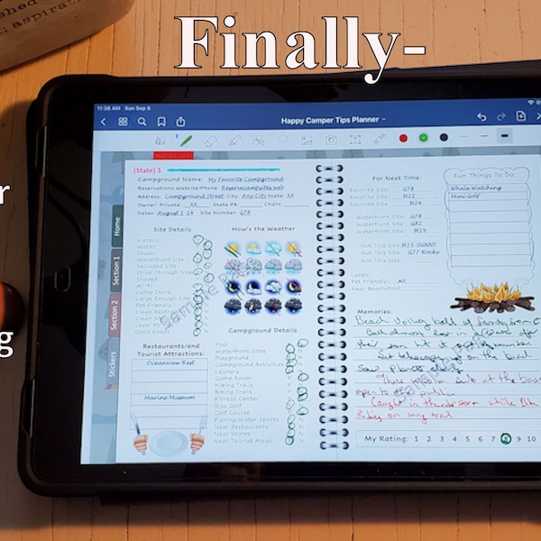 The Happy Camper Tips Planner. Ultimate DIGITAL Camping Planner Makes Camping Less Work and More Fun.  400+ pages