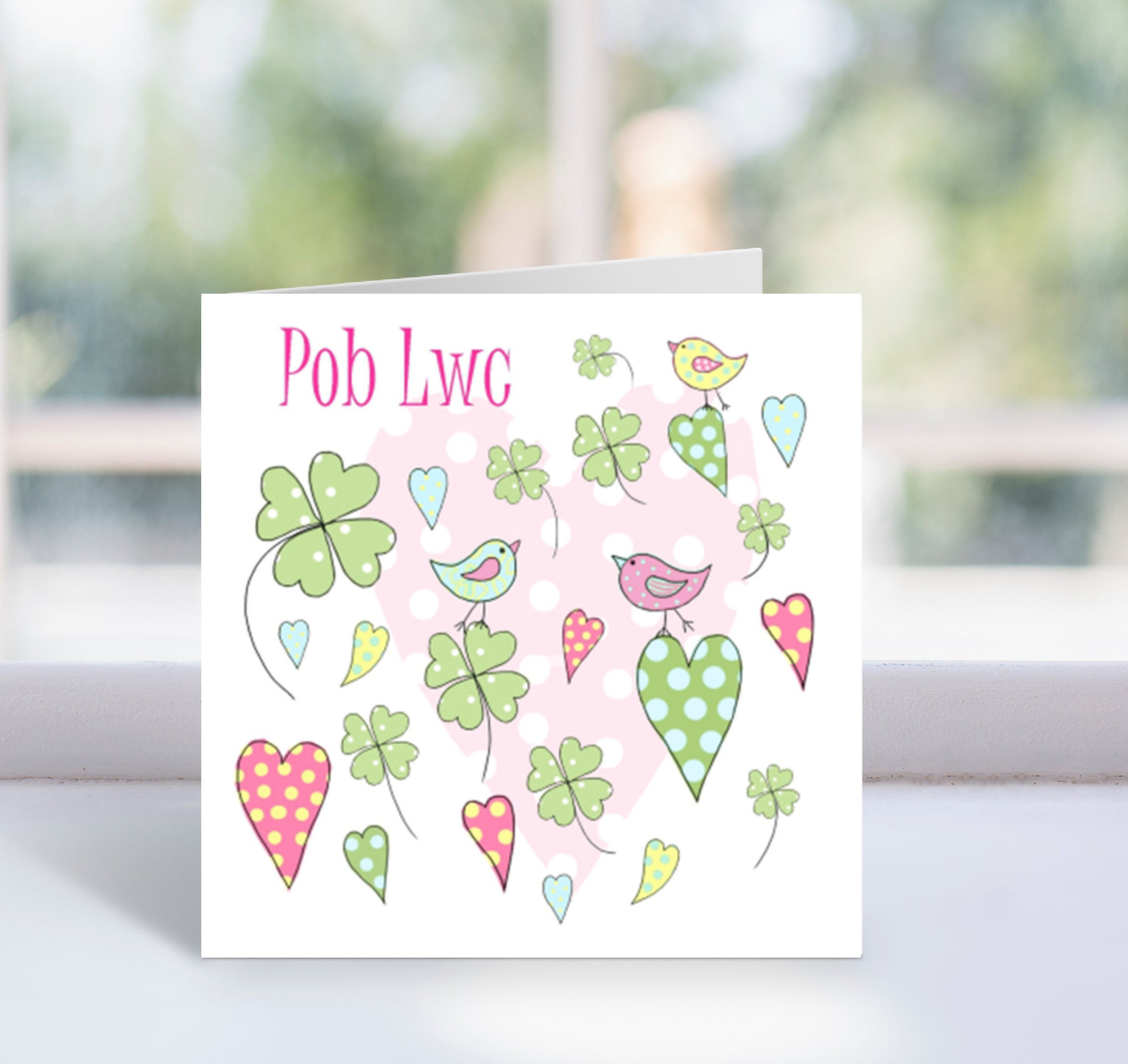 Cerdyn Pob Lwc Cymraeg Welsh Good Luck Greetings Card Etsy