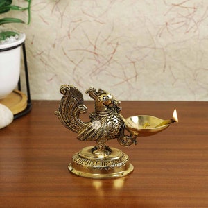 Bird Diya Decorative Brass Figurine