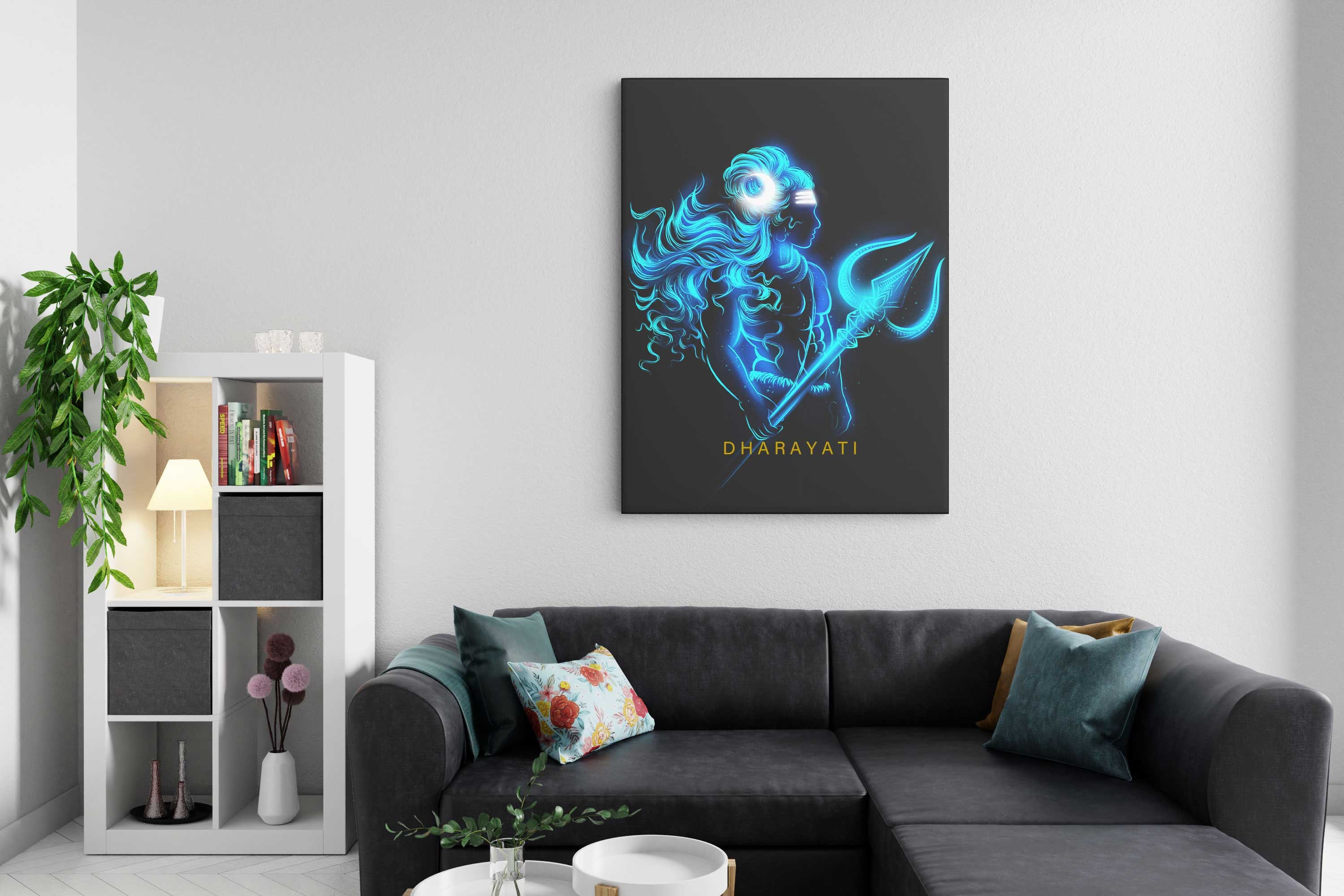 Mystical Power: Lord Shiva With Trishul - Canvas Art - Etsy
