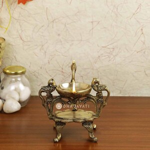 Brass Parrot Diya Lamp 4 Legs